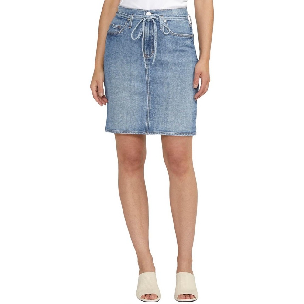 NWT Jag Jeans Women's Knee-Length MID-Rise‎ Skirt - Lunar Blue - Size 10 (M-L)